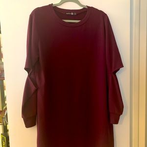 Purple maroon A-Line dress with elbow cut outs